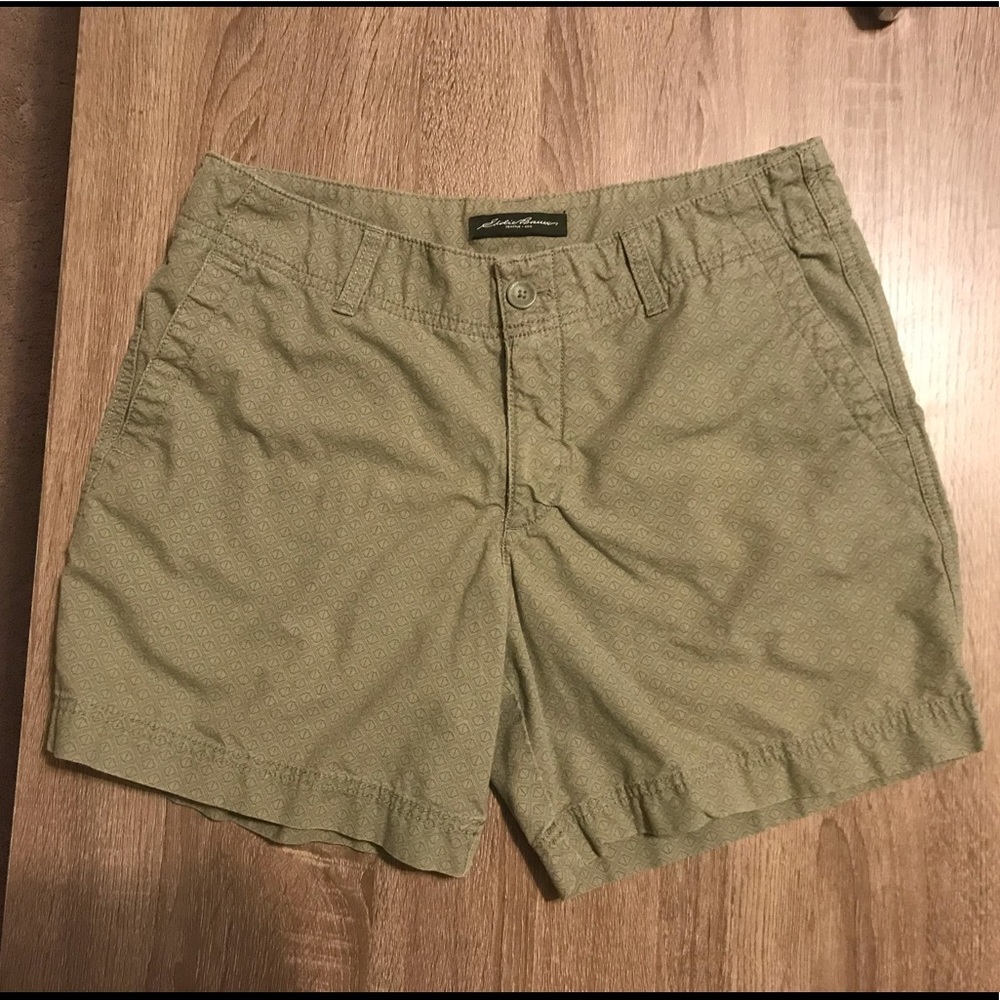 EDDIE BAUER khaki olive green shorts womens size 6